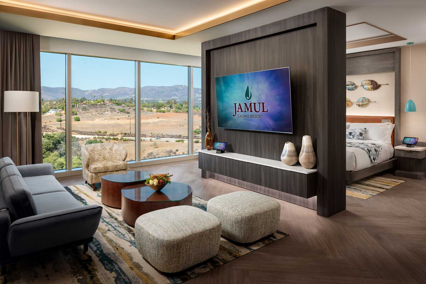 Sunset Suite Bedroom and Living Room at Jamul Casino Resort